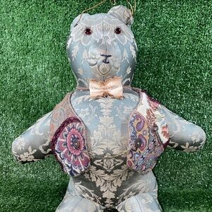 vintage handmade teddy bear, Victorian bear with vest.